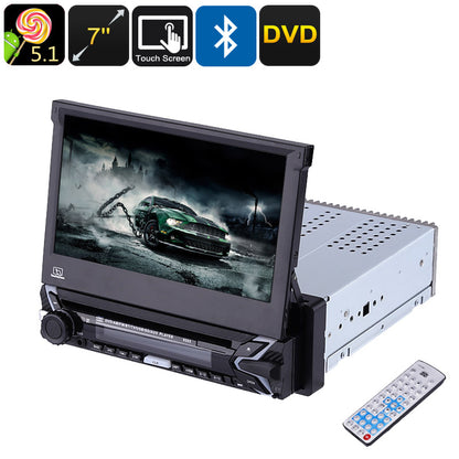 DVD Media Player 7', cu touchscreen, MP3, MP4, bluetooth, 1 Din, ecran detasabil, telecomanda, 16Gb