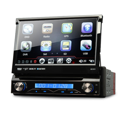DVD Media Player 7', cu touchscreen, MP3, MP4, bluetooth, 1 Din, ecran detasabil, telecomanda, 16Gb