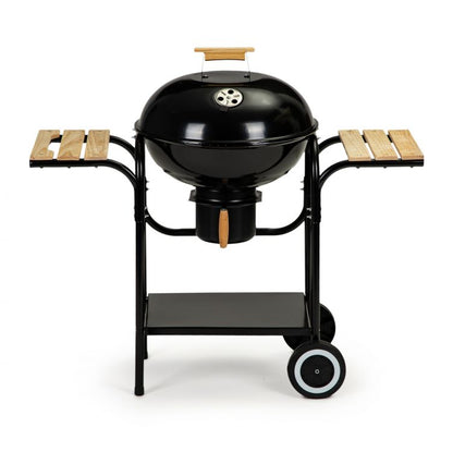 Gratar de Gradina cu Capac King Grill idealStore, Constructie Metalica Stabila, Mare Cromat 40 cm, Suport pentru Cenusa, Roti Incorporate, Sistem de Reglare al Temperaturii, Perfect pentru Terasa sau Gradina