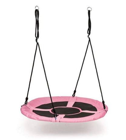 Leagan pentru copii profesional idealStore Stork's Nest, tip Cuib, Sarcina maxima 150 Kg, Diametru 95 cm, Cadru Otel, Roz