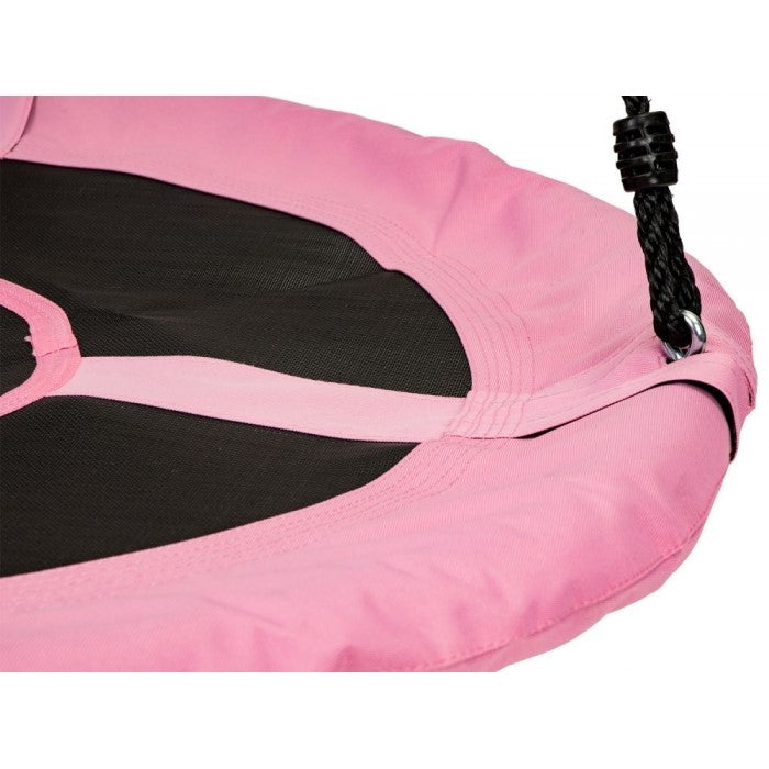 Leagan pentru copii profesional idealStore Stork's Nest, tip Cuib, Sarcina maxima 150 Kg, Diametru 95 cm, Cadru Otel, Roz