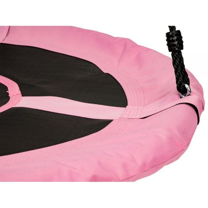 Leagan pentru copii profesional idealStore Stork's Nest, tip Cuib, Sarcina maxima 150 Kg, Diametru 95 cm, Cadru Otel, Roz