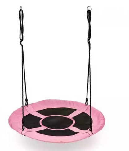 Leagan pentru copii profesional idealStore Stork's Nest, tip Cuib, Sarcina maxima 150 Kg, Diametru 95 cm, Cadru Otel, Roz