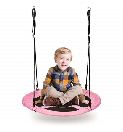 Leagan pentru copii profesional idealStore Stork's Nest, tip Cuib, Sarcina maxima 150 Kg, Diametru 95 cm, Cadru Otel, Roz