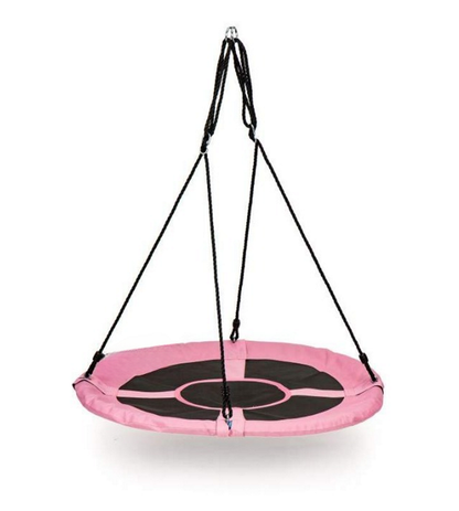 Leagan pentru copii profesional idealStore Stork's Nest, tip Cuib, Sarcina maxima 150 Kg, Diametru 95 cm, Cadru Otel, Roz