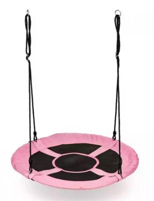 Leagan pentru copii profesional idealStore Stork's Nest, tip Cuib, Sarcina maxima 150 Kg, Diametru 95 cm, Cadru Otel, Roz