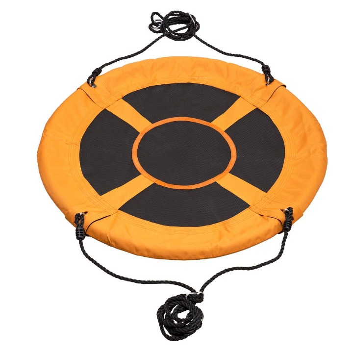 Leagan pentru copii profesional idealStore Stork's Nest, tip Cuib, Sarcina maxima 150 Kg, Diametru 95 cm, Cadru Otel, Portocaliu