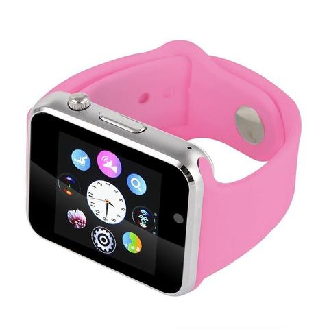 Ceas Smartwatch 2in1 cu functie de Telefon Ideal 10, Modul Apelare prin BlueTooth, Notificari Apeluri si Mesaje, Inregistrare Voce, Camera 1.3 Mpx, Protectie Antizgarieturi, Facebook, Whatsapp, Bratara Silicon Sport, Culoare Roz
