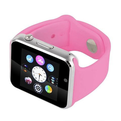 Ceas Smartwatch 2in1 cu functie de Telefon Ideal 10, Modul Apelare prin BlueTooth, Notificari Apeluri si Mesaje, Inregistrare Voce, Camera 1.3 Mpx, Protectie Antizgarieturi, Facebook, Whatsapp, Bratara Silicon Sport, Culoare Roz