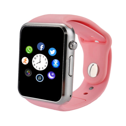 Ceas Smartwatch 2in1 cu functie de Telefon Ideal 10, Modul Apelare prin BlueTooth, Notificari Apeluri si Mesaje, Inregistrare Voce, Camera 1.3 Mpx, Protectie Antizgarieturi, Facebook, Whatsapp, Bratara Silicon Sport, Culoare Roz