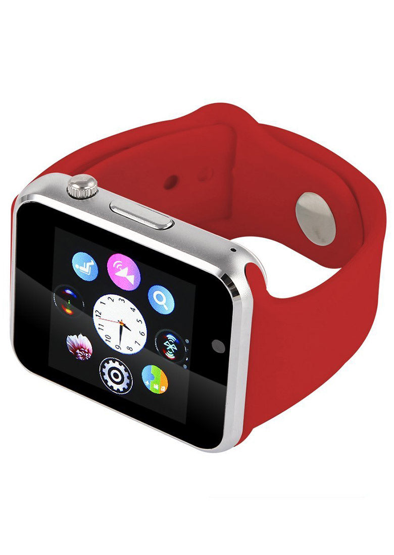 Ceas Smartwatch 2in1 cu functie de Telefon Ideal 10, Modul Apelare prin BlueTooth, Notificari Apeluri si Mesaje, Inregistrare Voce, Camera 1.3 Mpx, Protectie Antizgarieturi, Facebook, Whatsapp, Bratara Silicon Sport, Culoare Rosu