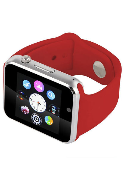 Ceas Smartwatch 2in1 cu functie de Telefon Ideal 10, Modul Apelare prin BlueTooth, Notificari Apeluri si Mesaje, Inregistrare Voce, Camera 1.3 Mpx, Protectie Antizgarieturi, Facebook, Whatsapp, Bratara Silicon Sport, Culoare Rosu