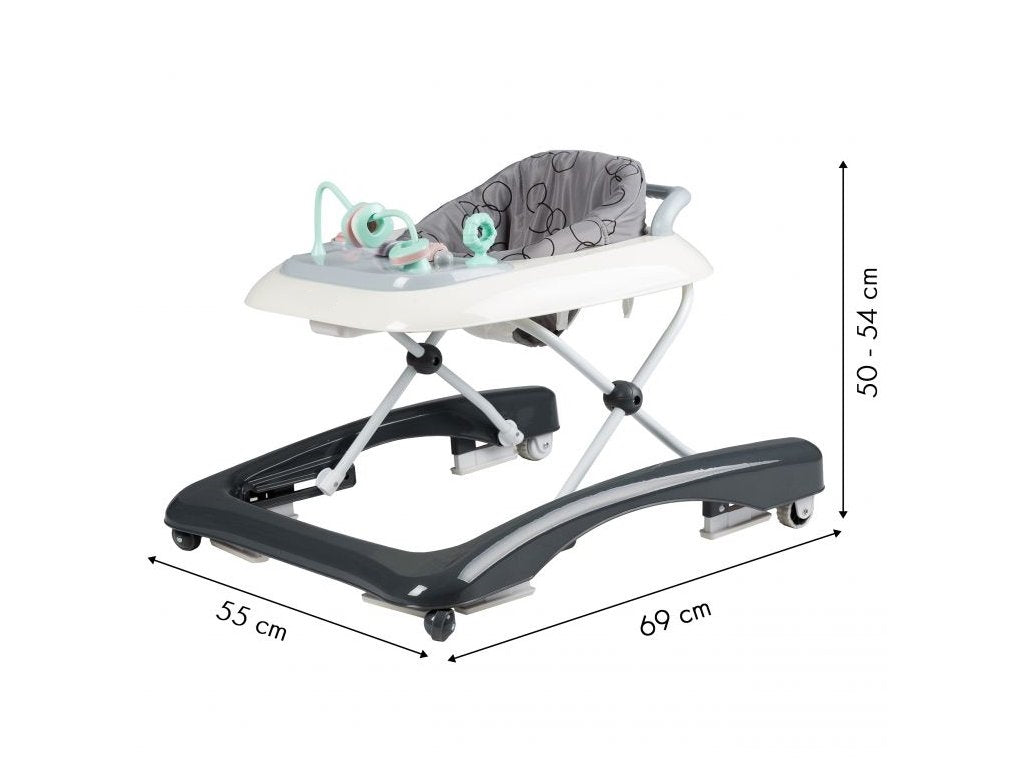 Premergator 2in1 idealStore ProfyWalker, 3 Trepte de Inaltime, Pliabil, Panou Interactiv, Roti Silicon, Scaun Moale, Siguranta Anticadere, Greutate Maxima 11.5Kg