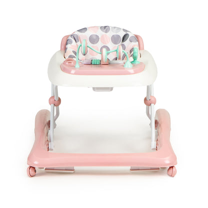 Premergator 2in1 idealStore ProfyWalker, 3 Trepte de Inaltime, Pliabil, Panou Interactiv, Roti Silicon, Scaun Moale, Siguranta Anticadere, Roz