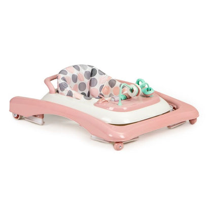 Premergator 2in1 idealStore ProfyWalker, 3 Trepte de Inaltime, Pliabil, Panou Interactiv, Roti Silicon, Scaun Moale, Siguranta Anticadere, Roz