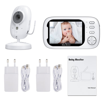 Sistem monitorizare Video si Audio pentru Bebelusi Little Baby IdealStore, Ecran HD de 3.5 inch, Monitorizare temperatura, 8 Cantece de leagan, Raza mare de actiune pana la 200m, Memento pentru alaptare, Posibilitatea de a vorbi cu copilul