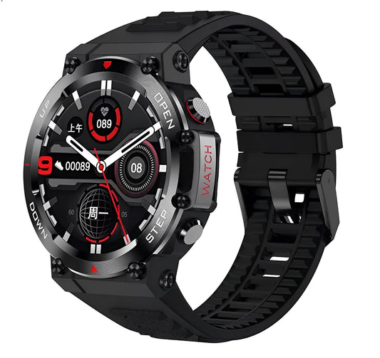 Ceas Smartwatch PowerWatch IdealStore, Ecran tactil de 1.32 HD Inch, Functie de Preluare Apel, Difuzor si Microfon incorporat, Notificari Facebook, Whatssapp, Instagram, Rezistent la apa IP 68, Tensiune arteriala, Pedometru, Black Edition