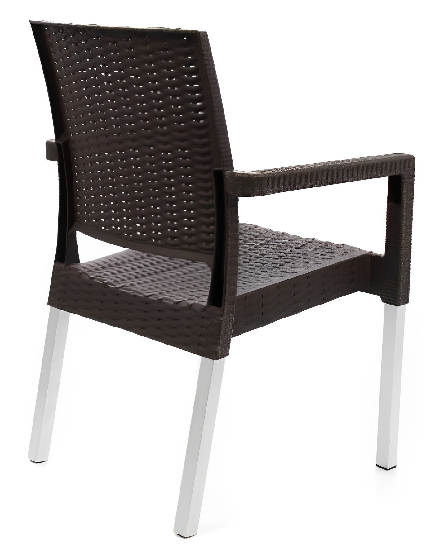 Scaun de Gradina, Terasa, idealSTORE, Structura Metalica, Polietilena, Dimensiuni 57 x 57 x 87 cm, Impletitura naturala din Ratan, Rezistent la Actiunea Factorilor Atmosferici Nocivi si a Razelor UV, Culoare Maro