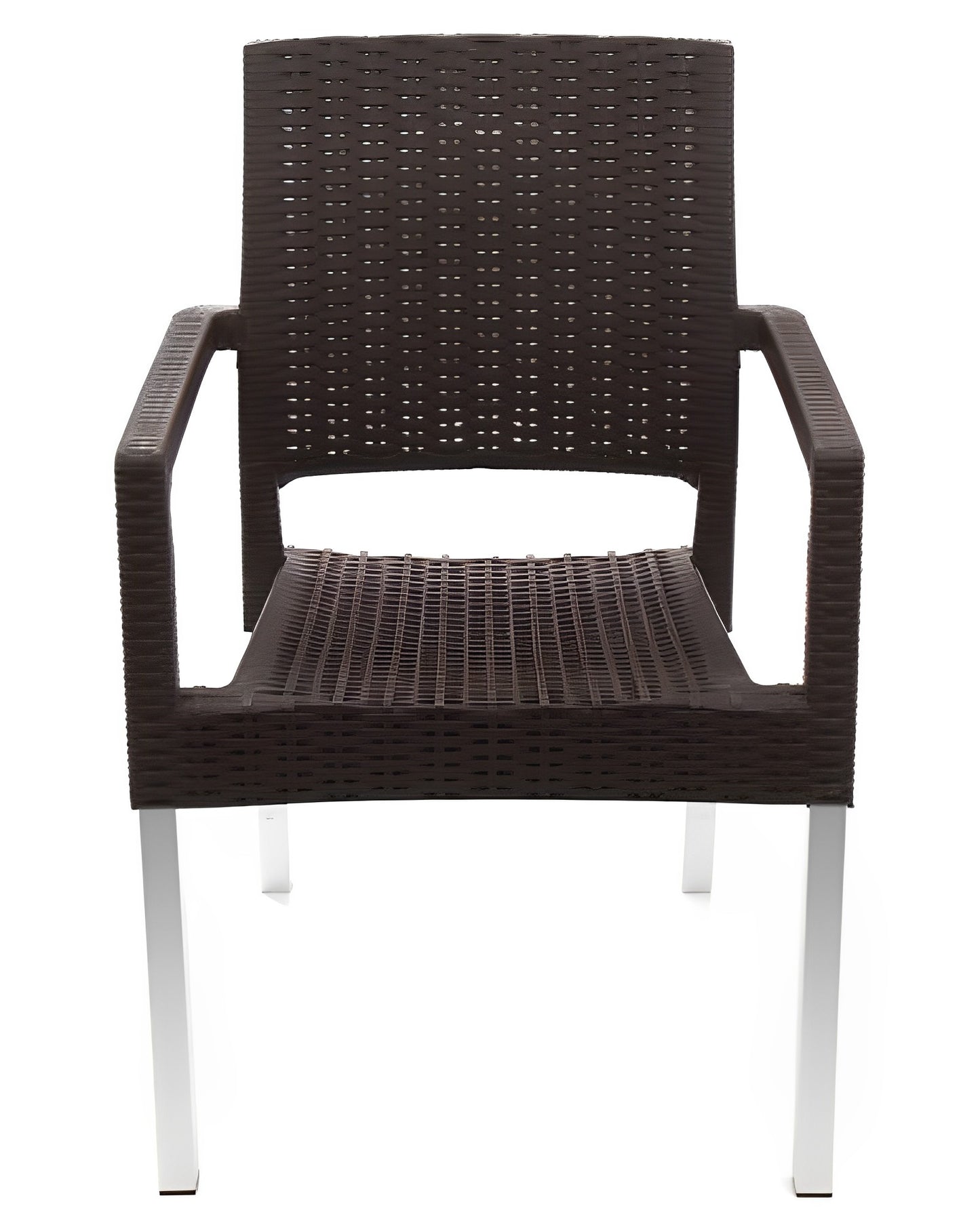 Scaun de Gradina, Terasa, idealSTORE, Structura Metalica, Polietilena, Dimensiuni 57 x 57 x 87 cm, Impletitura naturala din Ratan, Rezistent la Actiunea Factorilor Atmosferici Nocivi si a Razelor UV, Culoare Maro