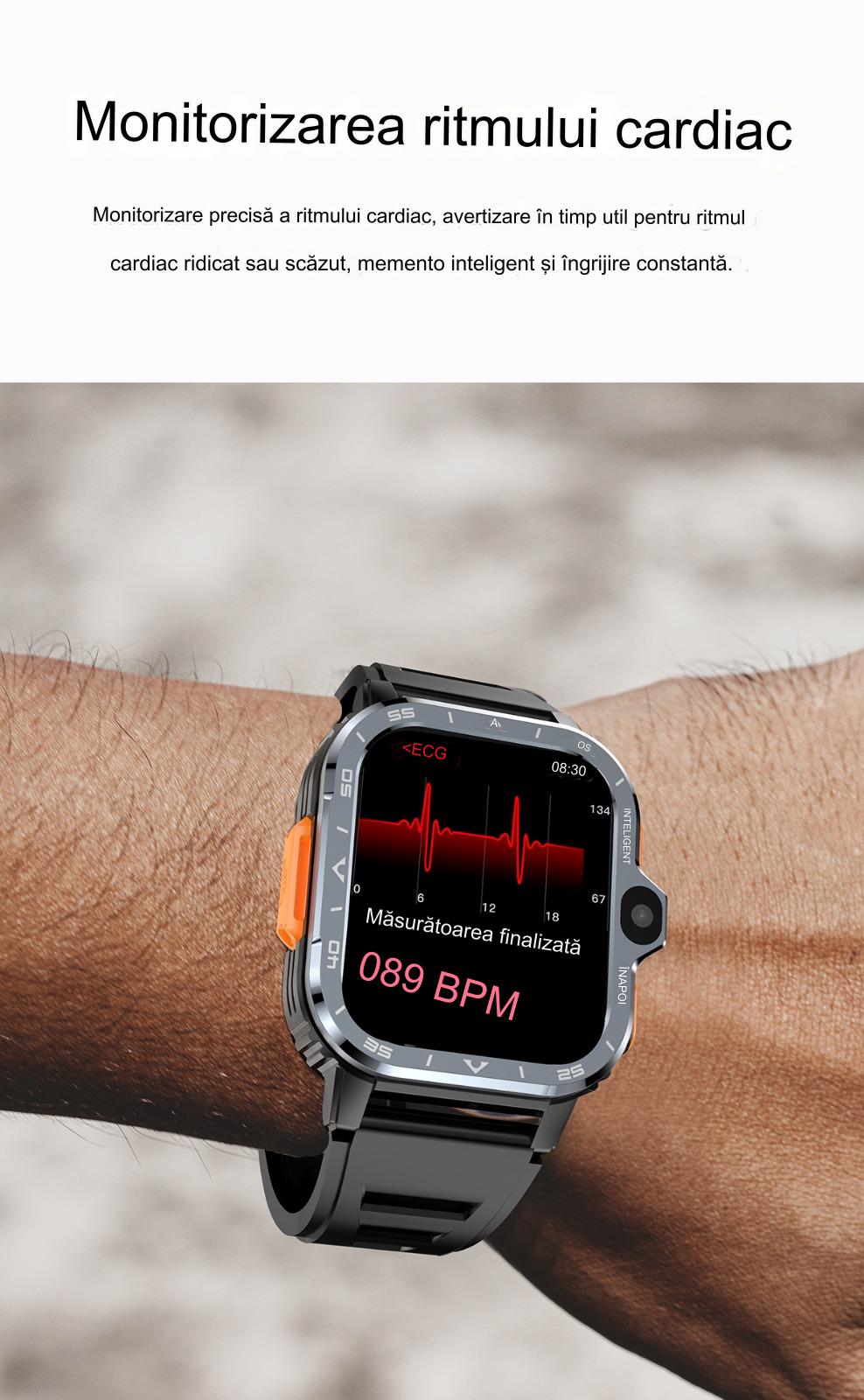 Smartwach idealSTORE ALLinONE, cu SIM, Apel, Navigatie GPS, Camera duala HD, Apel Video, Aplicatii instalate TikTok, Facebook, WhatsApp, Play Store, Chrome, Youtube, Gmail, Memorie 16 GB, mod Multi Sport, NFC