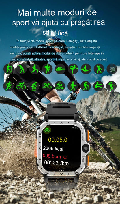 Smartwach idealSTORE ALLinONE, cu SIM, Apel, Navigatie GPS, Camera duala HD, Apel Video, Aplicatii instalate TikTok, Facebook, WhatsApp, Play Store, Chrome, Youtube, Gmail, Memorie 16 GB, mod Multi Sport, NFC