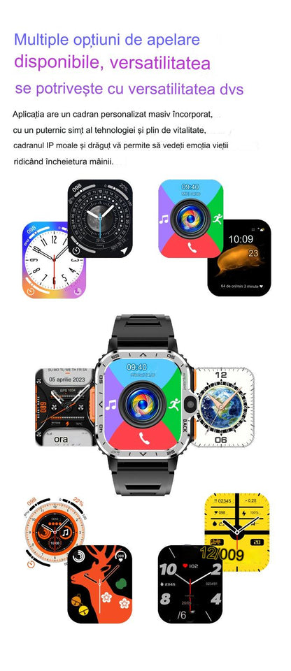 Smartwach idealSTORE ALLinONE, cu SIM, Apel, Navigatie GPS, Camera duala HD, Apel Video, Aplicatii instalate TikTok, Facebook, WhatsApp, Play Store, Chrome, Youtube, Gmail, Memorie 16 GB, mod Multi Sport, NFC