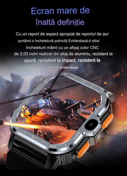 Smartwach idealSTORE ALLinONE, cu SIM, Apel, Navigatie GPS, Camera duala HD, Apel Video, Aplicatii instalate TikTok, Facebook, WhatsApp, Play Store, Chrome, Youtube, Gmail, Memorie 16 GB, mod Multi Sport, NFC