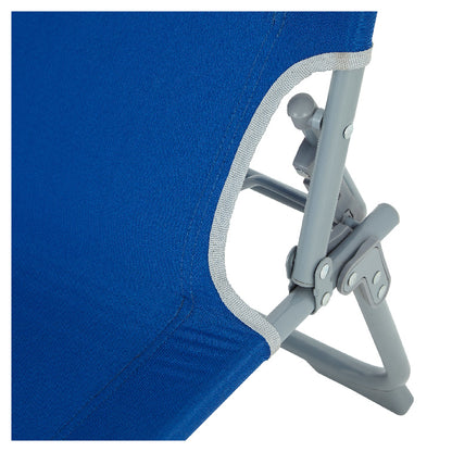 Sezlong pliant idealSTORE, Fabricat din otel si poliester, Dimensiuni 186 x 56 cm, Ideal pentru plaja si gradina, Sarcina maxima 110 kg