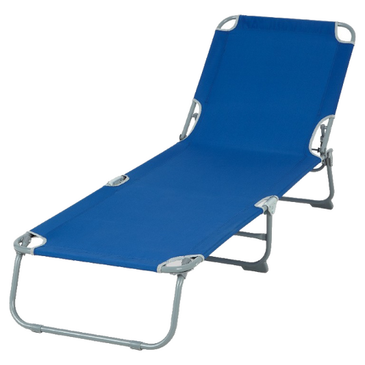 Sezlong pliant idealSTORE, Fabricat din otel si poliester, Dimensiuni 186 x 56 cm, Ideal pentru plaja si gradina, Sarcina maxima 110 kg