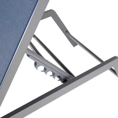 Sezlong pentru gradina pliant idealSTORE, Culoare albastru, Sarcina 110 Kg, Design placut, confortabil