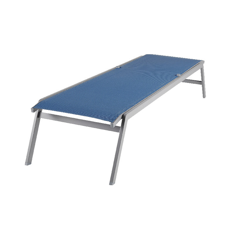 Sezlong pentru gradina pliant idealSTORE, Culoare albastru, Sarcina 110 Kg, Design placut, confortabil