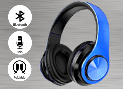 Casti Wireless B39 Collection idealSTORE, Bluetooth 5,0 MP3 Card, Desing modern, Hands-free Call, Raza de actiune 10 m, Compatibil Android, iOS, Windows, HD Voice, Microfon incorporat, Casca pliabila, Culoare Albastru