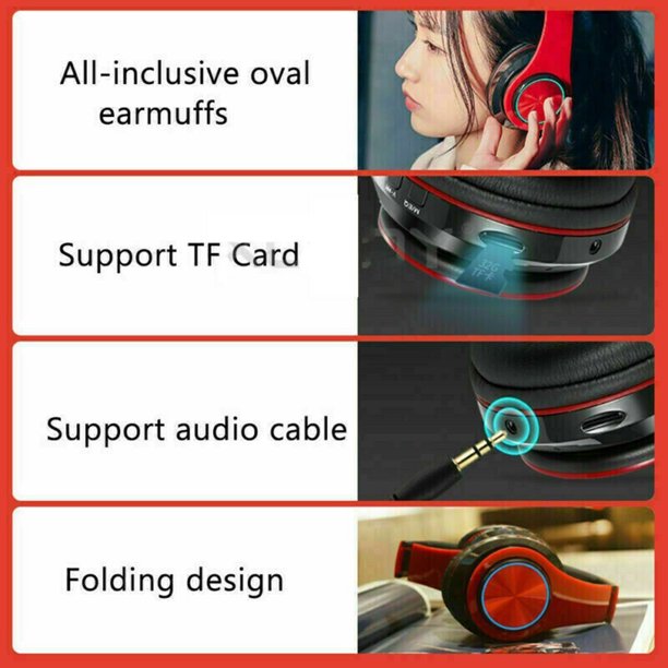 Casti Wireless B39 Collection idealSTORE, Bluetooth 5,0 MP3 Card, Desing modern, Hands-free Call, Raza de actiune 10 m, Compatibil Android, iOS, Windows, HD Voice, Microfon incorporat, Casca pliabila, Culoare Rosu
