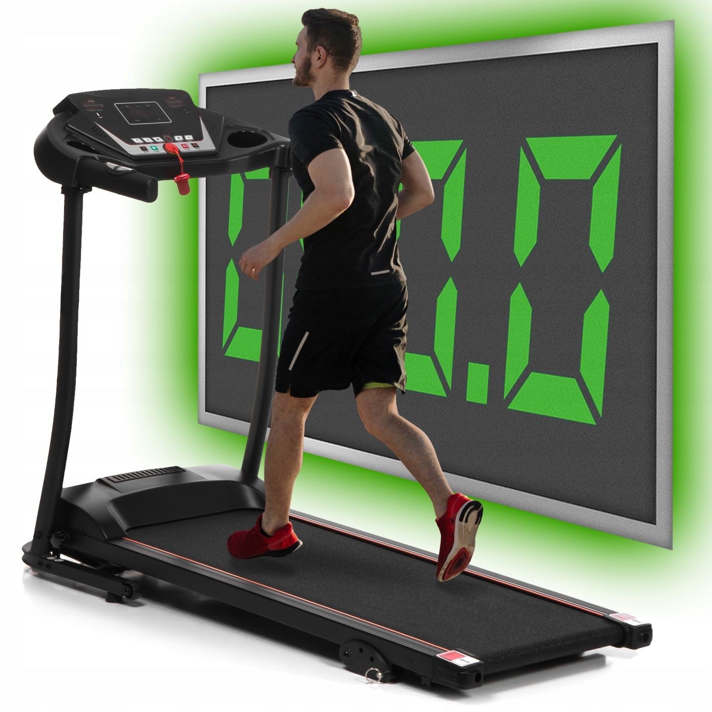 Banda electirca de alergat ProgressiveRun IdealStore, Bluetooth, Suprafata 110 X40 cm, capacitate maxima de pana la 110 KG, 12 programe memorate in computer,1 program manual, Viteza maxima de 12 km/h,3 Nivele de inclinare, Motor de 2 CP, Pliabila