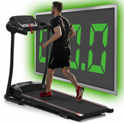 Banda electirca de alergat ProgressiveRun IdealStore, Bluetooth, Suprafata 110 X40 cm, capacitate maxima de pana la 110 KG, 12 programe memorate in computer,1 program manual, Viteza maxima de 12 km/h,3 Nivele de inclinare, Motor de 2 CP, Pliabila