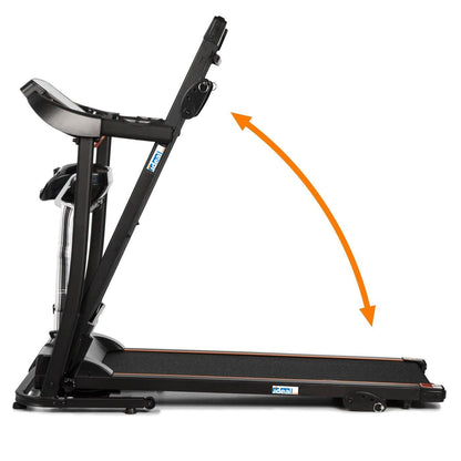 Banda electirca de alergat Fit IdealStore cu Aparat de masaj, Suprafata 110X40 cm, Capacitate max 110 KG, 12 programe memorate, 1 program manual, Viteza maxima de 12 km/h, 3 Nivele de inclinare, Motor de 2 CP, Pliabila