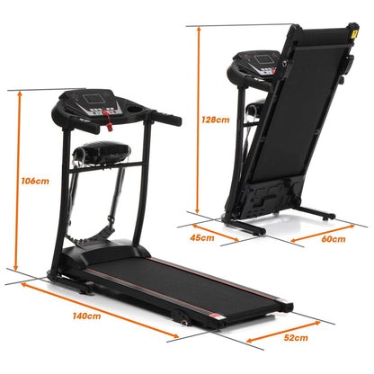Banda electirca de alergat Fit IdealStore cu Aparat de masaj, Suprafata 110X40 cm, Capacitate max 110 KG, 12 programe memorate, 1 program manual, Viteza maxima de 12 km/h, 3 Nivele de inclinare, Motor de 2 CP, Pliabila