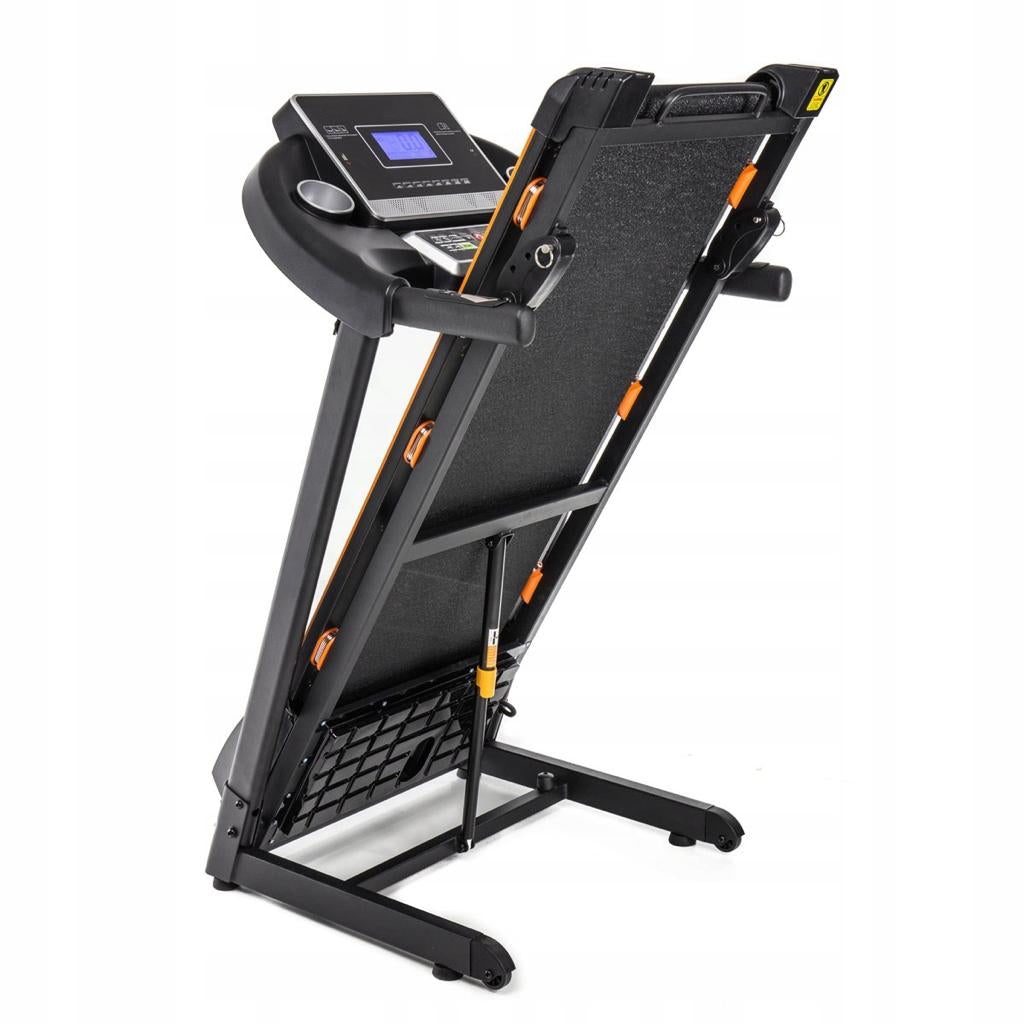 Banda de Alergat Electrica RunFit idealStore, Motor 3 CP, 12 Programe de Antrenament, Functie FAT, Sistem de Amortizare CS, Senzor Ritm Cardiac, Sistem de Inclinare in 3 Trepte, Viteza Max 17km/h, Capacitate Max 130Kg, Pliabila