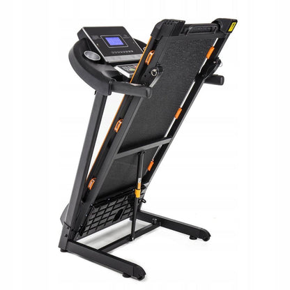 Banda de Alergat Electrica RunFit idealStore, Motor 3 CP, 12 Programe de Antrenament, Functie FAT, Sistem de Amortizare CS, Senzor Ritm Cardiac, Sistem de Inclinare in 3 Trepte, Viteza Max 17km/h, Capacitate Max 130Kg, Pliabila