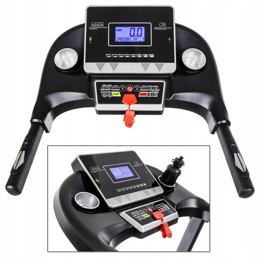 Banda de Alergat Electrica RunFit idealStore, Motor 3 CP, 12 Programe de Antrenament, Functie FAT, Sistem de Amortizare CS, Senzor Ritm Cardiac, Sistem de Inclinare in 3 Trepte, Viteza Max 17km/h, Capacitate Max 130Kg, Pliabila