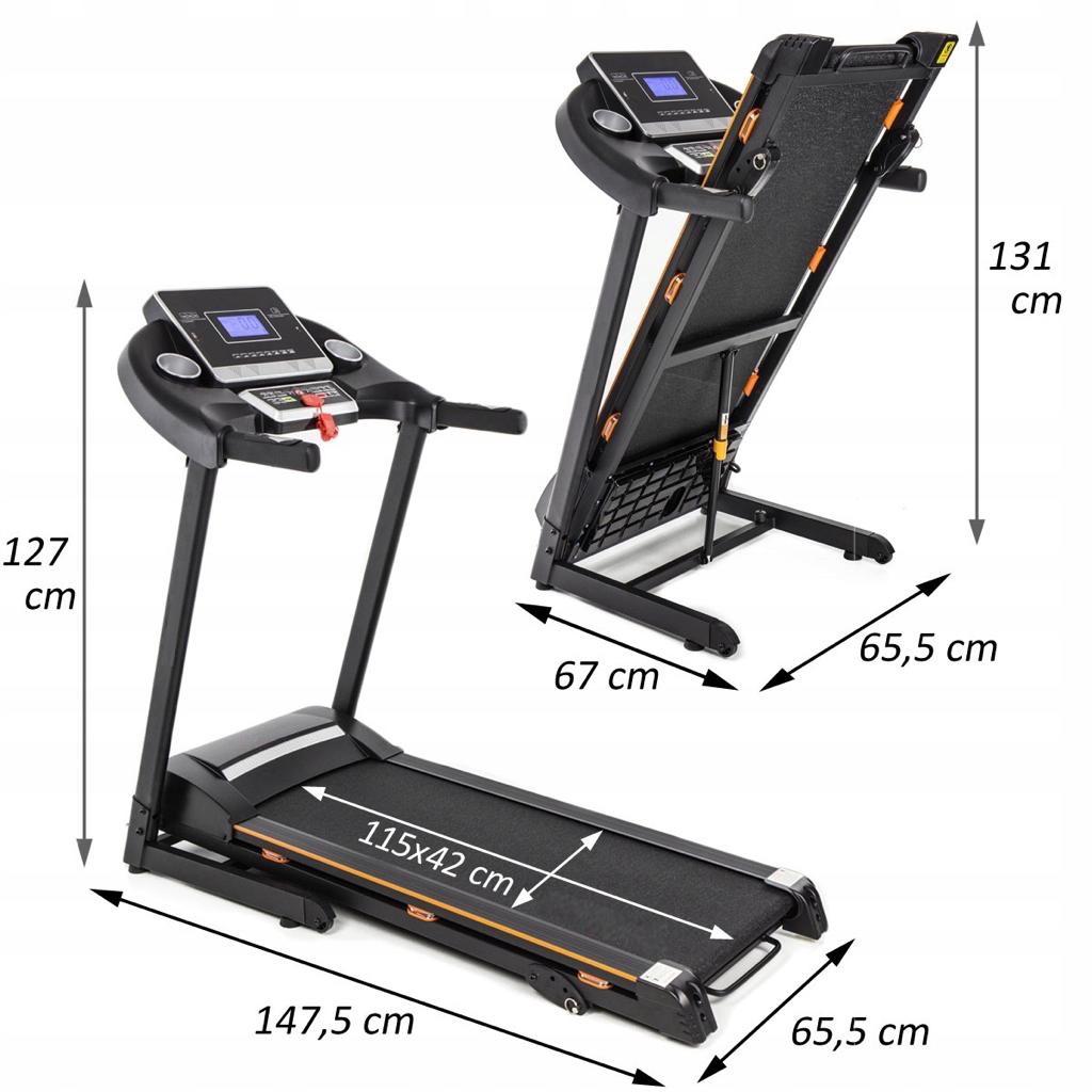 Banda de Alergat Electrica RunFit idealStore, Motor 3 CP, 12 Programe de Antrenament, Functie FAT, Sistem de Amortizare CS, Senzor Ritm Cardiac, Sistem de Inclinare in 3 Trepte, Viteza Max 17km/h, Capacitate Max 130Kg, Pliabila