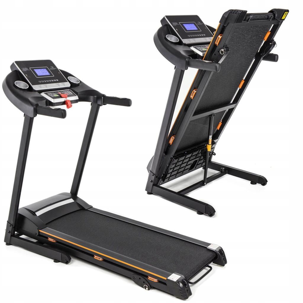 Banda de Alergat Electrica RunFit idealStore, Motor 3 CP, 12 Programe de Antrenament, Functie FAT, Sistem de Amortizare CS, Senzor Ritm Cardiac, Sistem de Inclinare in 3 Trepte, Viteza Max 17km/h, Capacitate Max 130Kg, Pliabila
