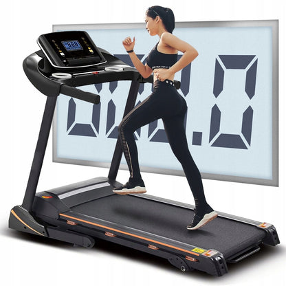 Banda de Alergat Electrica SpeedRun idealStore, Motor 3CP, 12 Programe de Antrenament, Functie FAT, Sistem de Amortizare, Senzor Ritm Cardiac, Sistem de Inclinare in 3 Trepte, Viteza Max 17km/h, Capacitate Max 130Kg, Pliabila