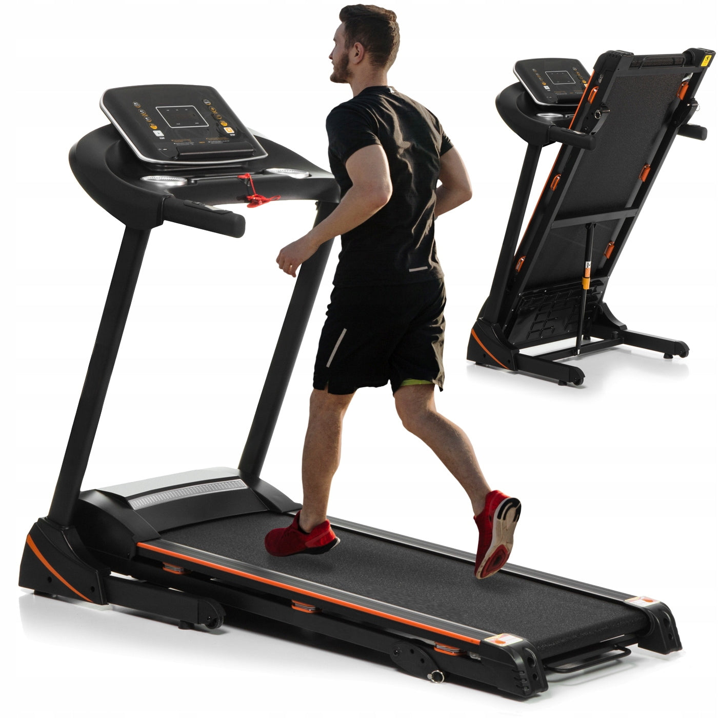 Banda de Alergat Electrica SpeedRun idealStore, Motor 3CP, 12 Programe de Antrenament, Functie FAT, Sistem de Amortizare, Senzor Ritm Cardiac, Sistem de Inclinare in 3 Trepte, Viteza Max 17km/h, Capacitate Max 130Kg, Pliabila