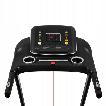 Banda de Alergat Electrica SpeedRun idealStore, Motor 3CP, 12 Programe de Antrenament, Functie FAT, Sistem de Amortizare, Senzor Ritm Cardiac, Sistem de Inclinare in 3 Trepte, Viteza Max 17km/h, Capacitate Max 130Kg, Pliabila