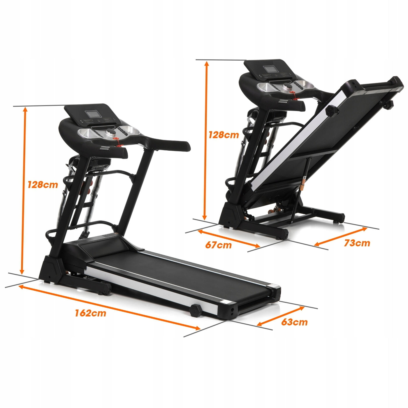 Banda de Alegart Electrica RunFast idealStore, Motor 3.5CP, 12 Programe de Antrenament, Functie FAT, Senzor Ritm Cardic pe Manere, Sistem de Inclinare in 3 Trepte, Viteza Max 18km/h, Capacitate Max 130Kg, Roti Pentru Transport