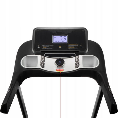 Banda de Alegart Electrica RunFast idealStore, Motor 3.5CP, 12 Programe de Antrenament, Functie FAT, Senzor Ritm Cardic pe Manere, Sistem de Inclinare in 3 Trepte, Viteza Max 18km/h, Capacitate Max 130Kg, Roti Pentru Transport