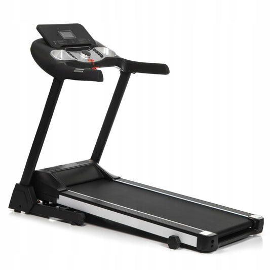 Banda de Alegart Electrica RunFast idealStore, Motor 3.5CP, 12 Programe de Antrenament, Functie FAT, Senzor Ritm Cardic pe Manere, Sistem de Inclinare in 3 Trepte, Viteza Max 18km/h, Capacitate Max 130Kg, Roti Pentru Transport