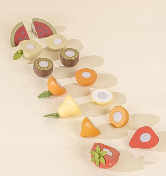 Ladita cu Fructe Happy Fruit idealSTORE, Dimensiuni 20 x 6, 5 cm, Include o multime de fructe, Capsuni, Pepene, Lamaie, Mar, Para, Kiwi, Portocala, Accesorizat cu un cutit pentru taierea fructelor, Saculet pentru Depozitare