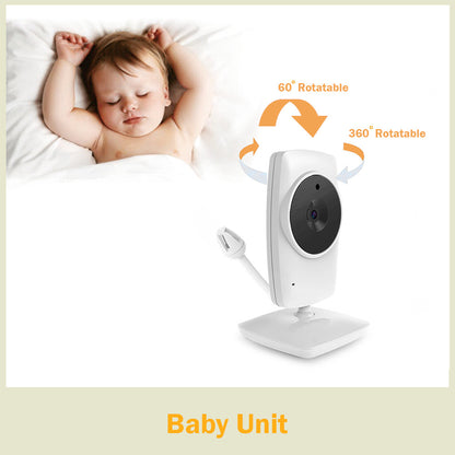 Sistem de Monitorizare Video si Audio Baby SuperView IdealStore, Ecran 3.2 inch, Cantece de Leagan, Monitor de Temparatura, Vedere Noctura, Rotire Orizontala/Verticala, Raza de actiune 150 m Wireless
